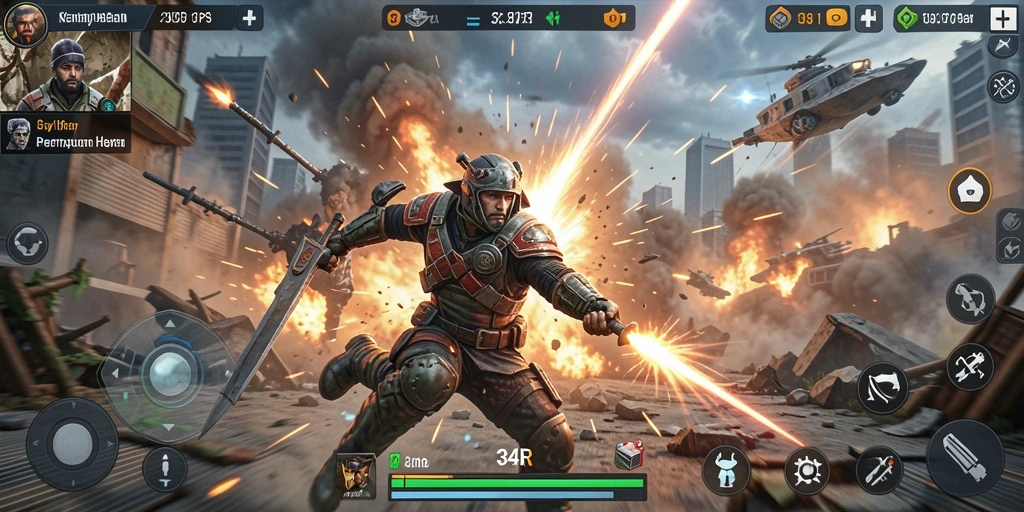 Screenshot gameplay 34R yang menampilkan aksi mendebarkan dalam TPS.