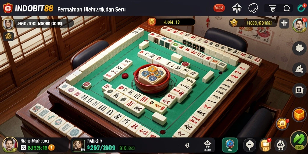 Screenshot gameplay INDOBIT88 menampilkan momen seru permainan Mahjong.