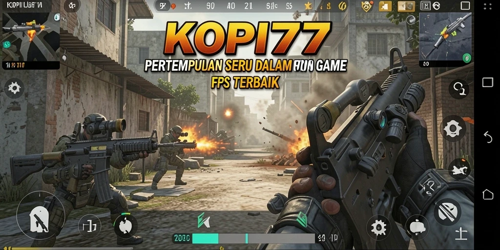 Screenshot KOPI77 menampilkan aksi intens dalam gameplay FPS.