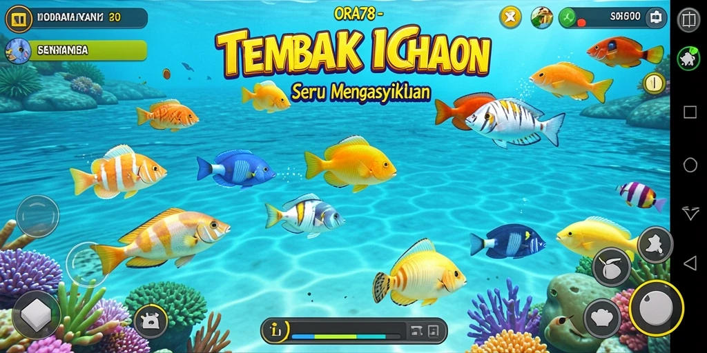 Tampilan gameplay menembak ikan yang seru dan menantang.