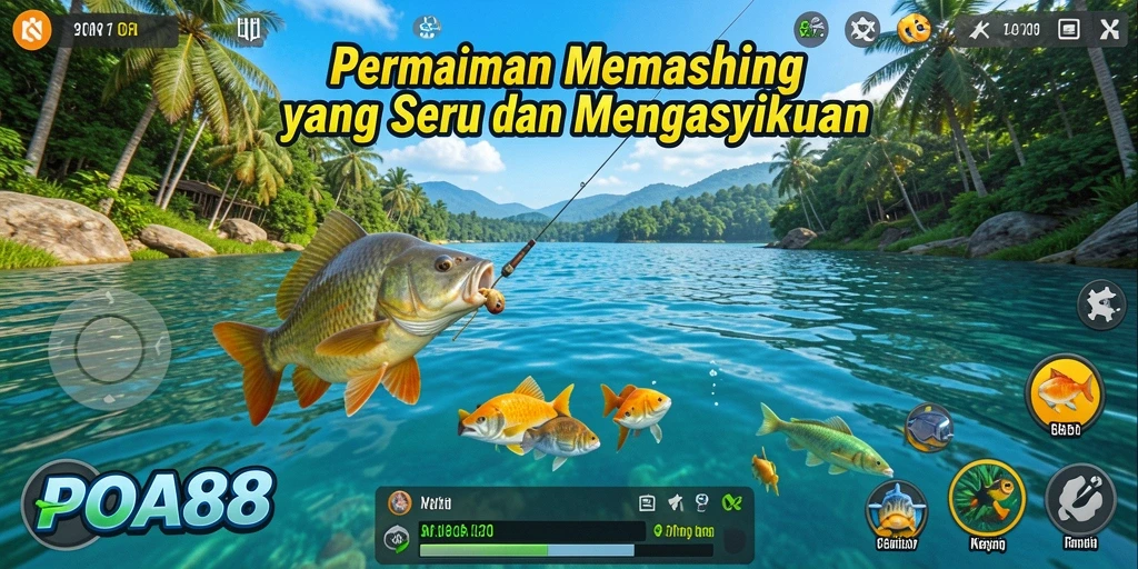 Tangkapan ikan yang besar dan penuh warna dalam permainan POA88.